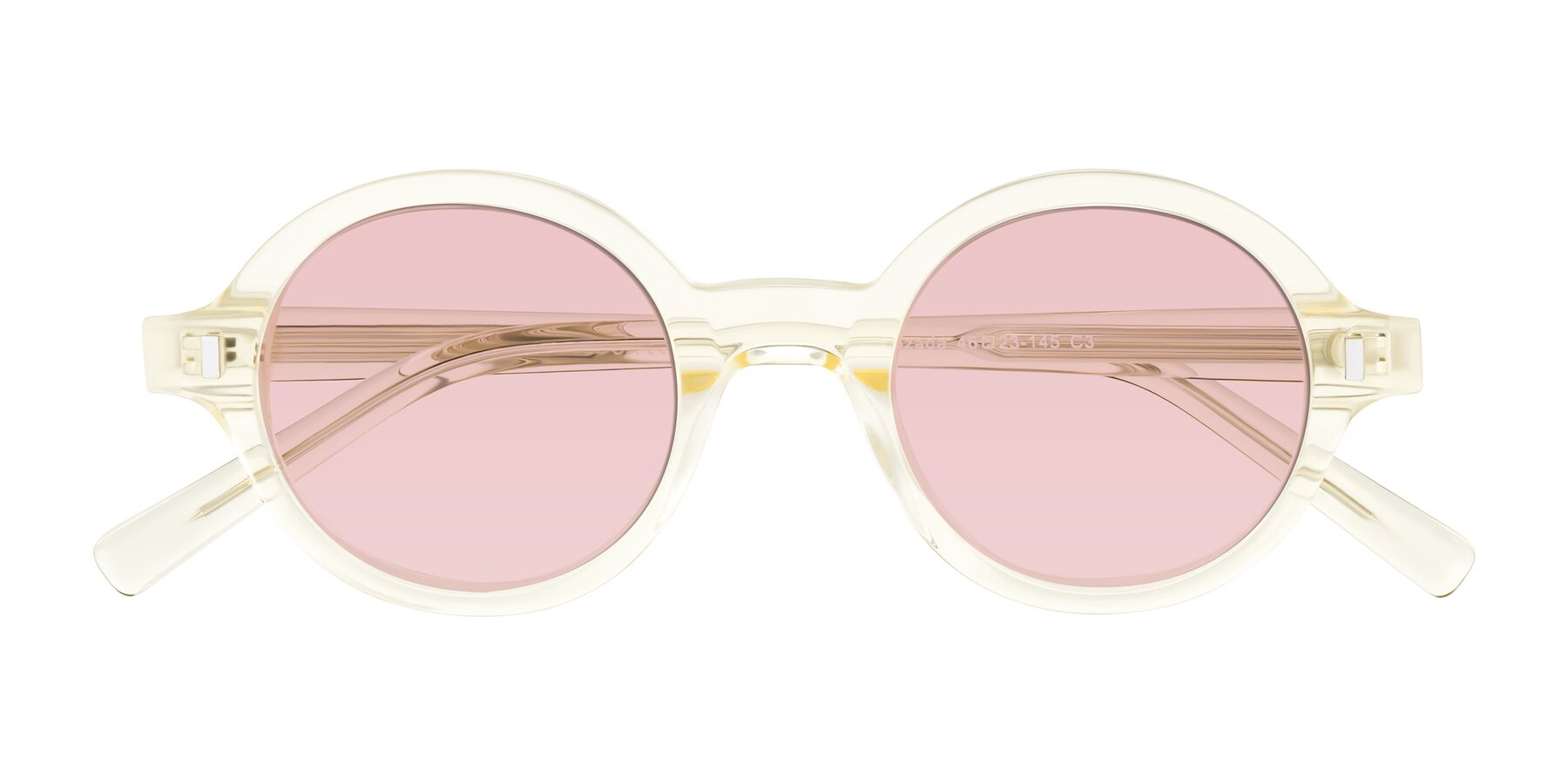 Folded Front of Lozada in Transparent Yellow with Light Garnet Tinted Lenses