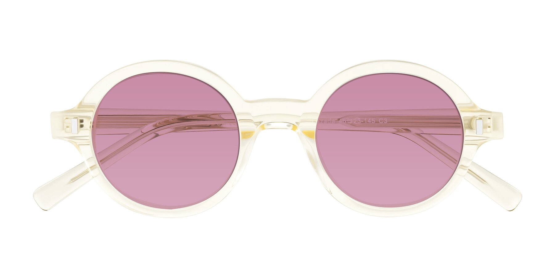 Folded Front of Lozada in Transparent Yellow with Medium Wine Tinted Lenses
