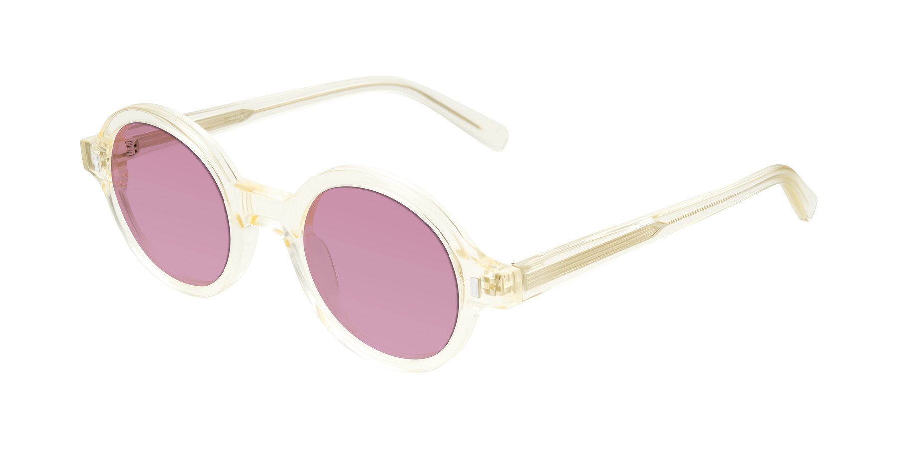 Angle of Lozada in Transparent Yellow with Medium Wine Tinted Lenses