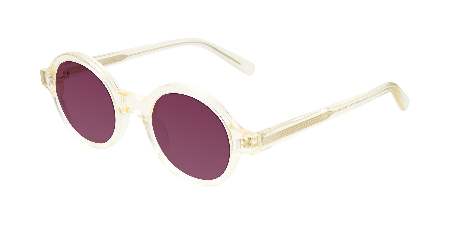 Angle of Lozada in Transparent Yellow with Wine Tinted Lenses