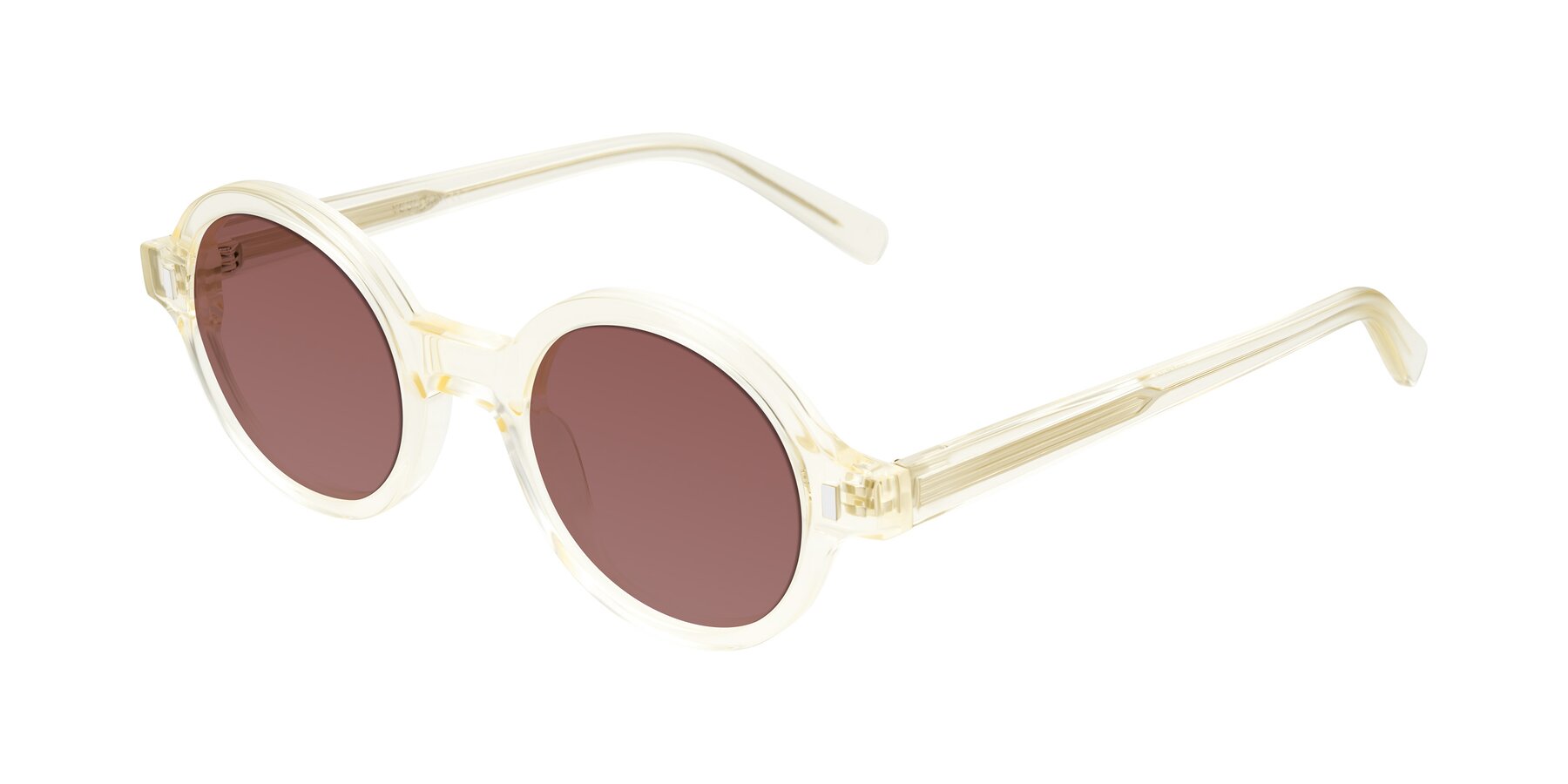 Angle of Lozada in Transparent Yellow with Garnet Tinted Lenses