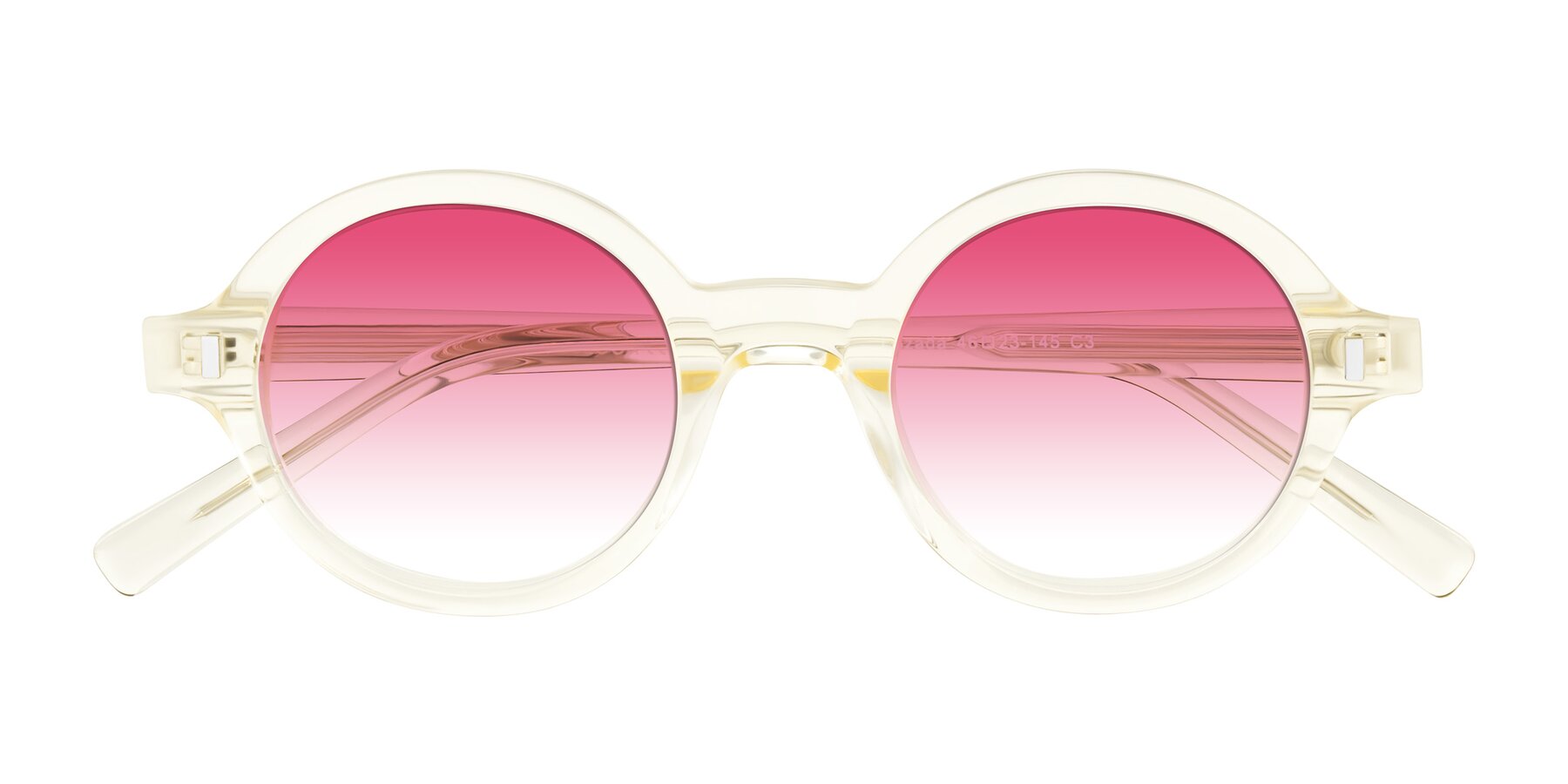 Folded Front of Lozada in Transparent Yellow with Pink Gradient Lenses