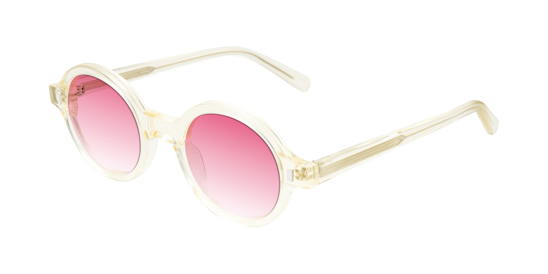 Angle of Lozada in Transparent Yellow with Pink Gradient Lenses