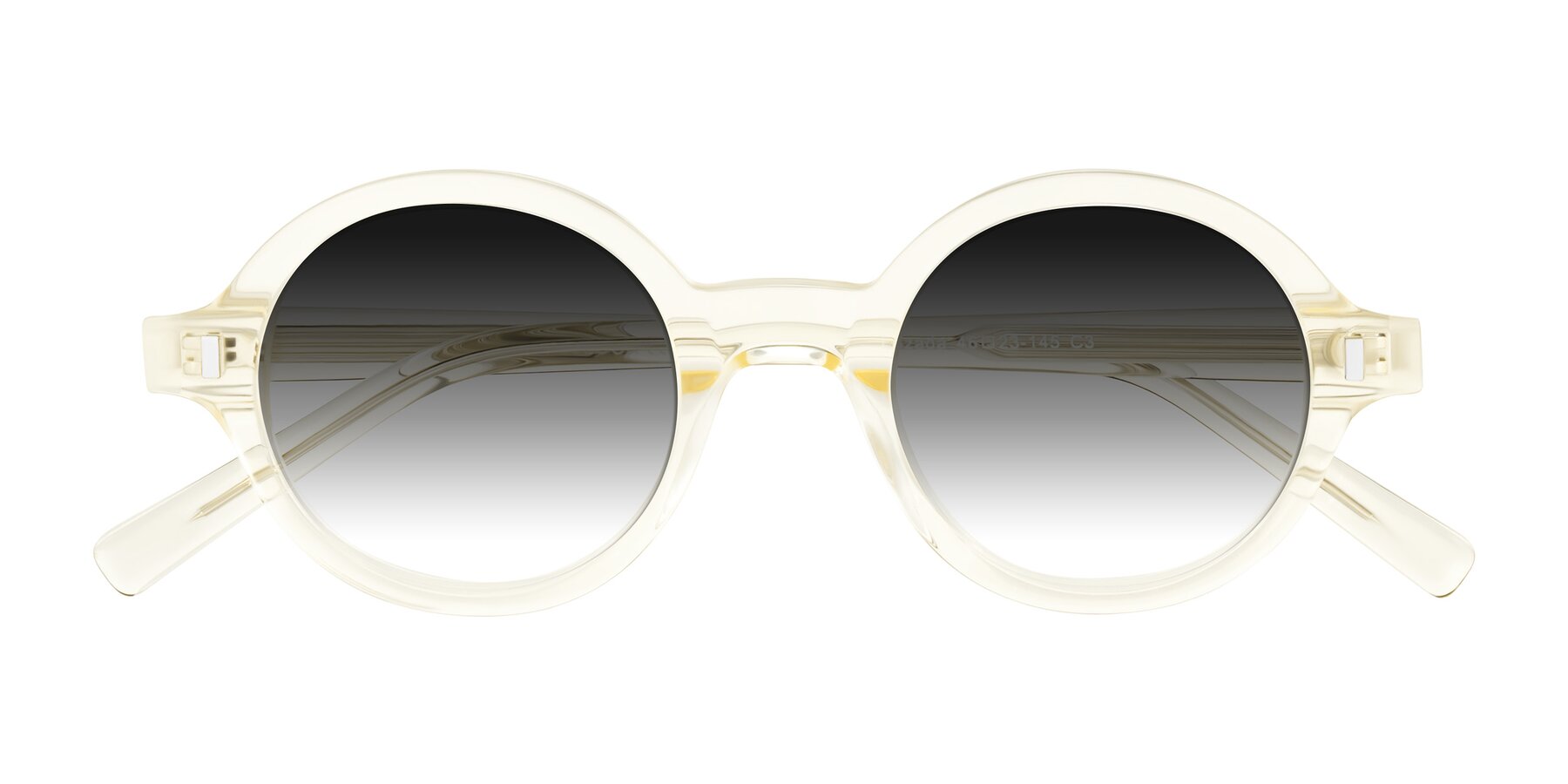 Folded Front of Lozada in Transparent Yellow with Gray Gradient Lenses