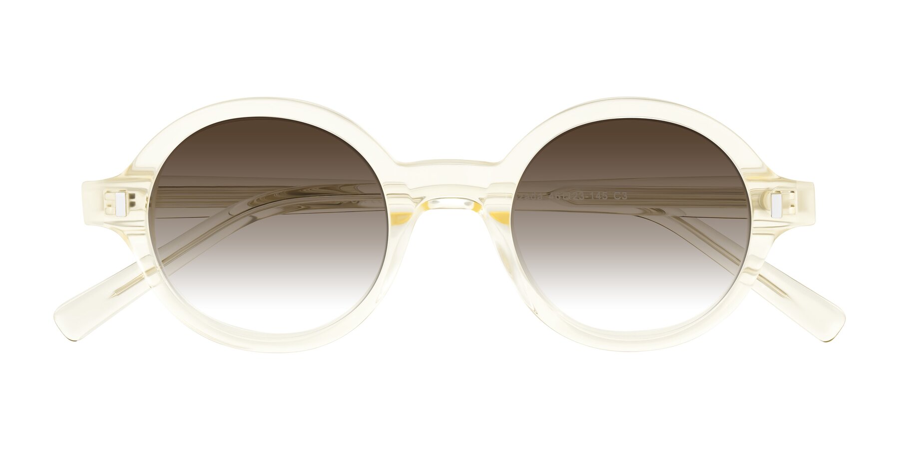 Folded Front of Lozada in Transparent Yellow with Brown Gradient Lenses
