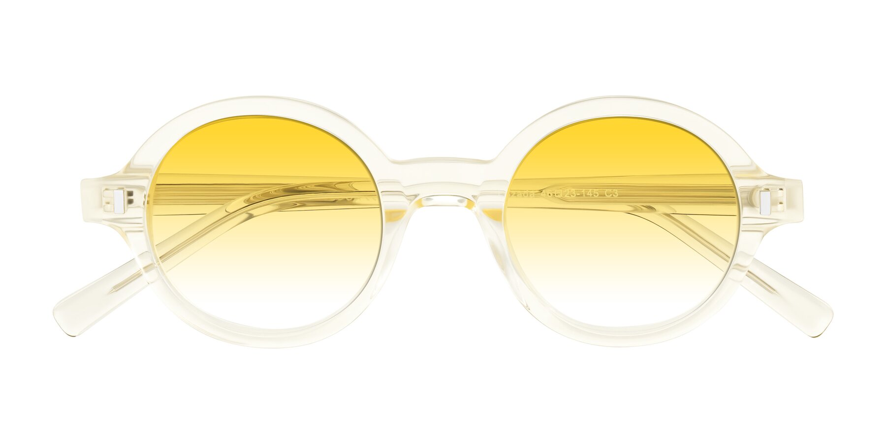 Folded Front of Lozada in Transparent Yellow with Yellow Gradient Lenses