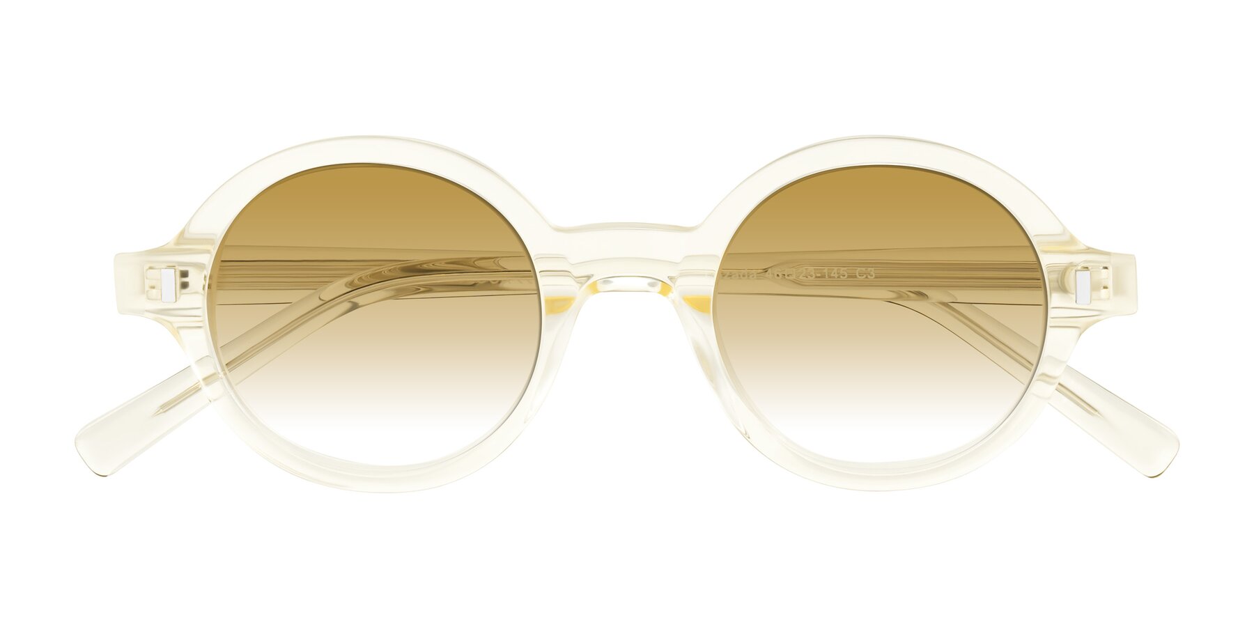 Folded Front of Lozada in Transparent Yellow with Champagne Gradient Lenses