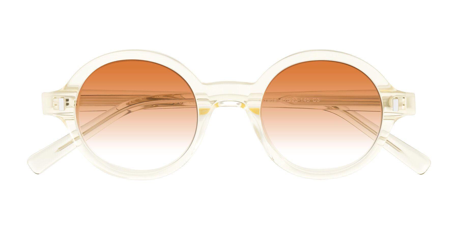 Folded Front of Lozada in Transparent Yellow with Orange Gradient Lenses