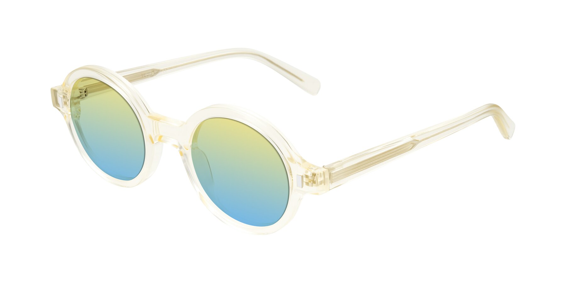 Angle of Lozada in Transparent Yellow with Yellow / Blue Gradient Lenses