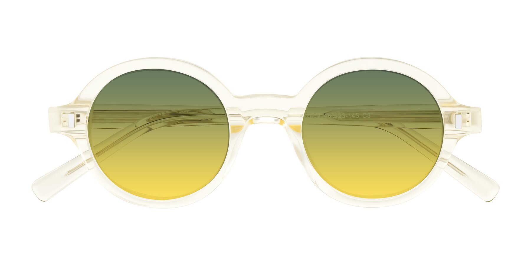 Folded Front of Lozada in Transparent Yellow with Green / Yellow Gradient Lenses