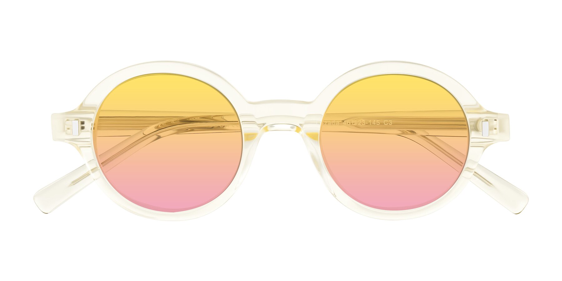Folded Front of Lozada in Transparent Yellow with Yellow / Pink Gradient Lenses
