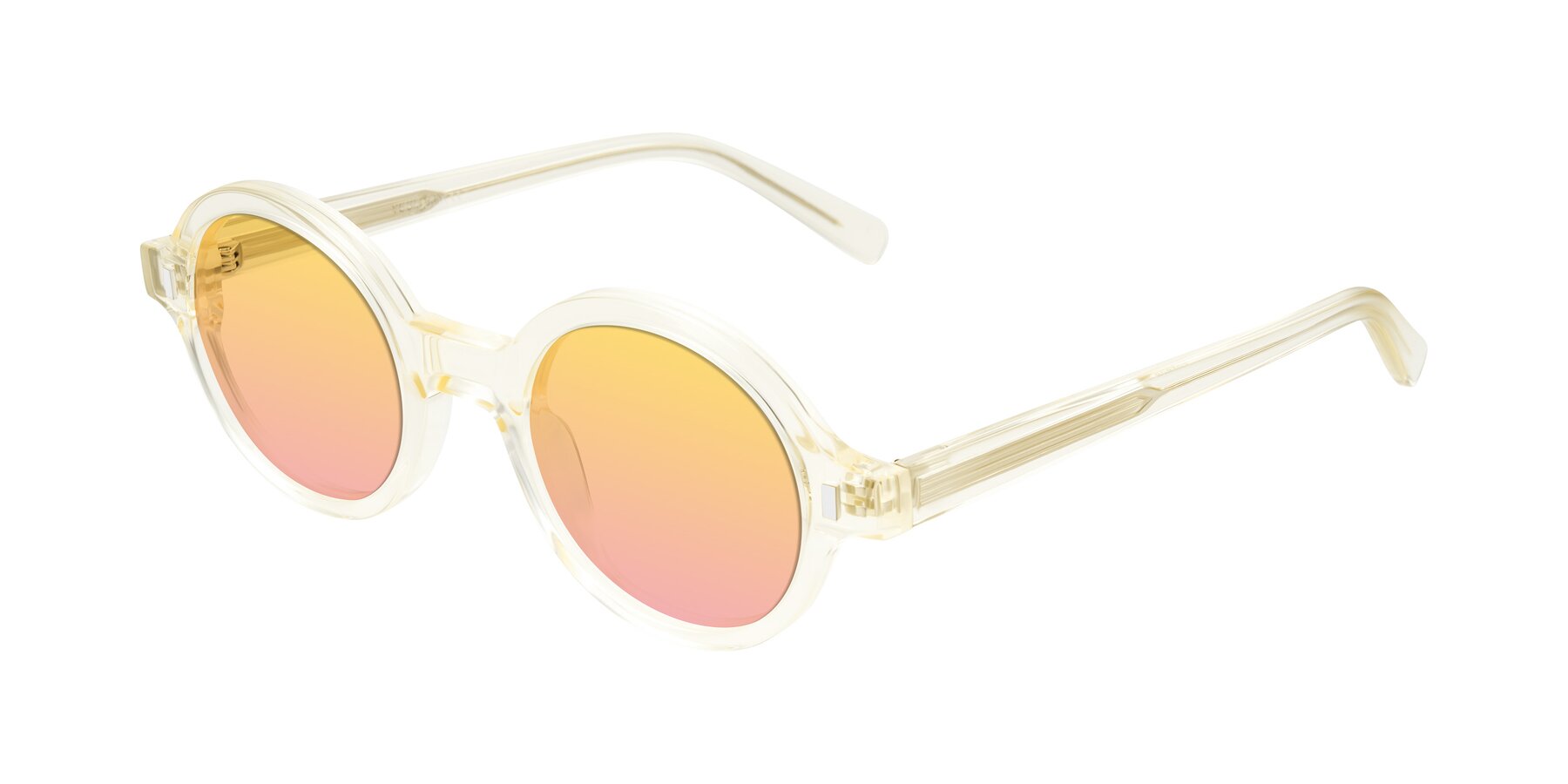 Angle of Lozada in Transparent Yellow with Yellow / Pink Gradient Lenses