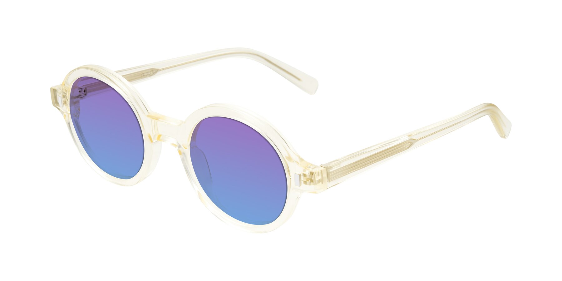 Angle of Lozada in Transparent Yellow with Purple / Blue Gradient Lenses