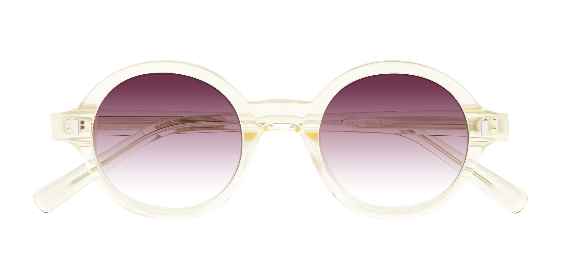 Folded Front of Lozada in Transparent Yellow with Wine Gradient Lenses