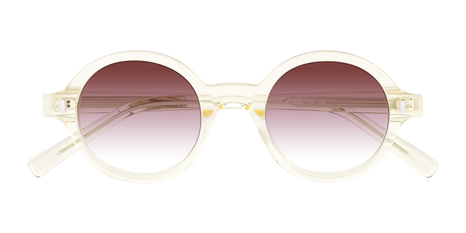 Folded Front of Lozada in Transparent Yellow with Garnet Gradient Lenses