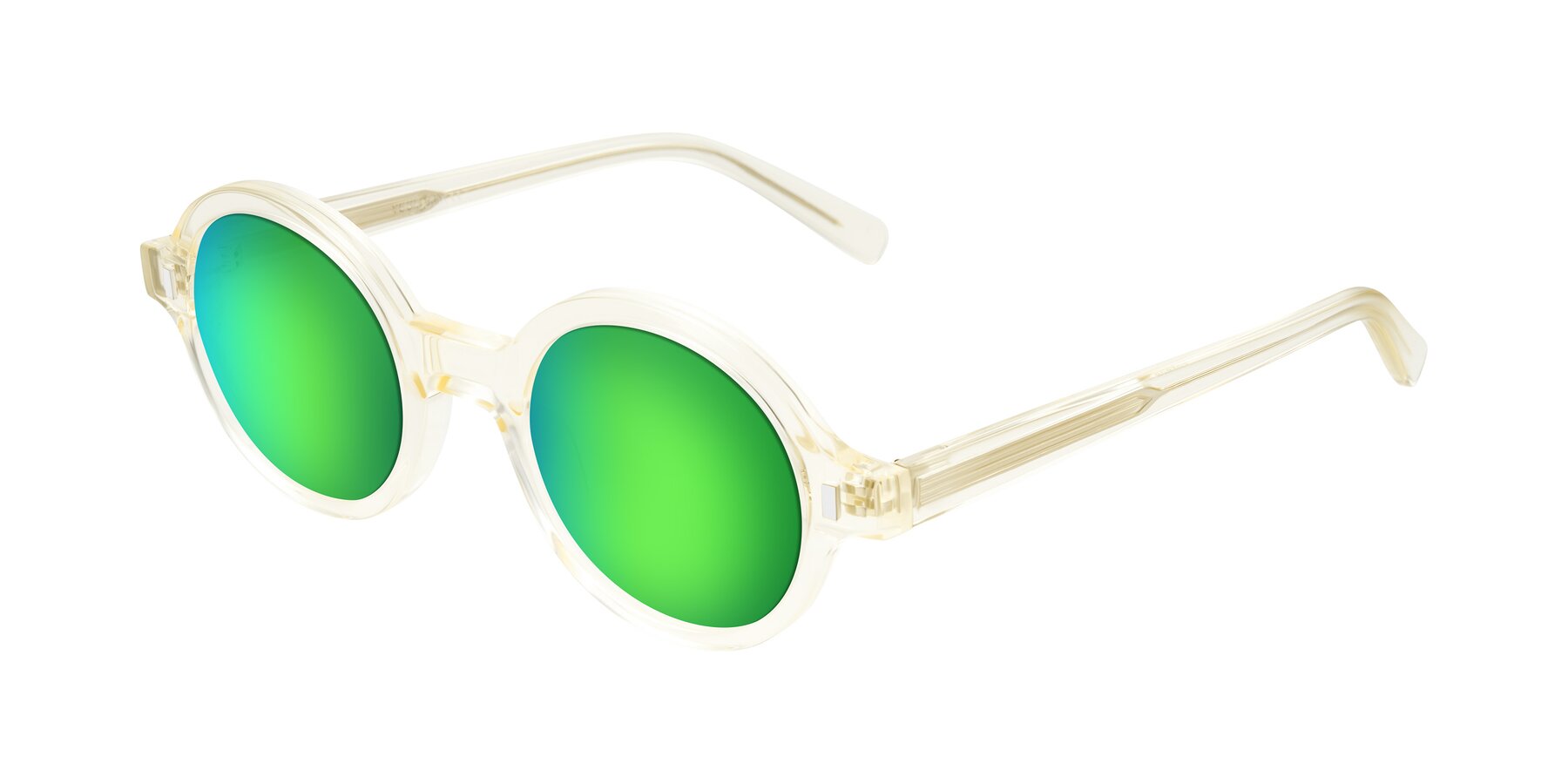 Angle of Lozada in Transparent Yellow with Green Mirrored Lenses