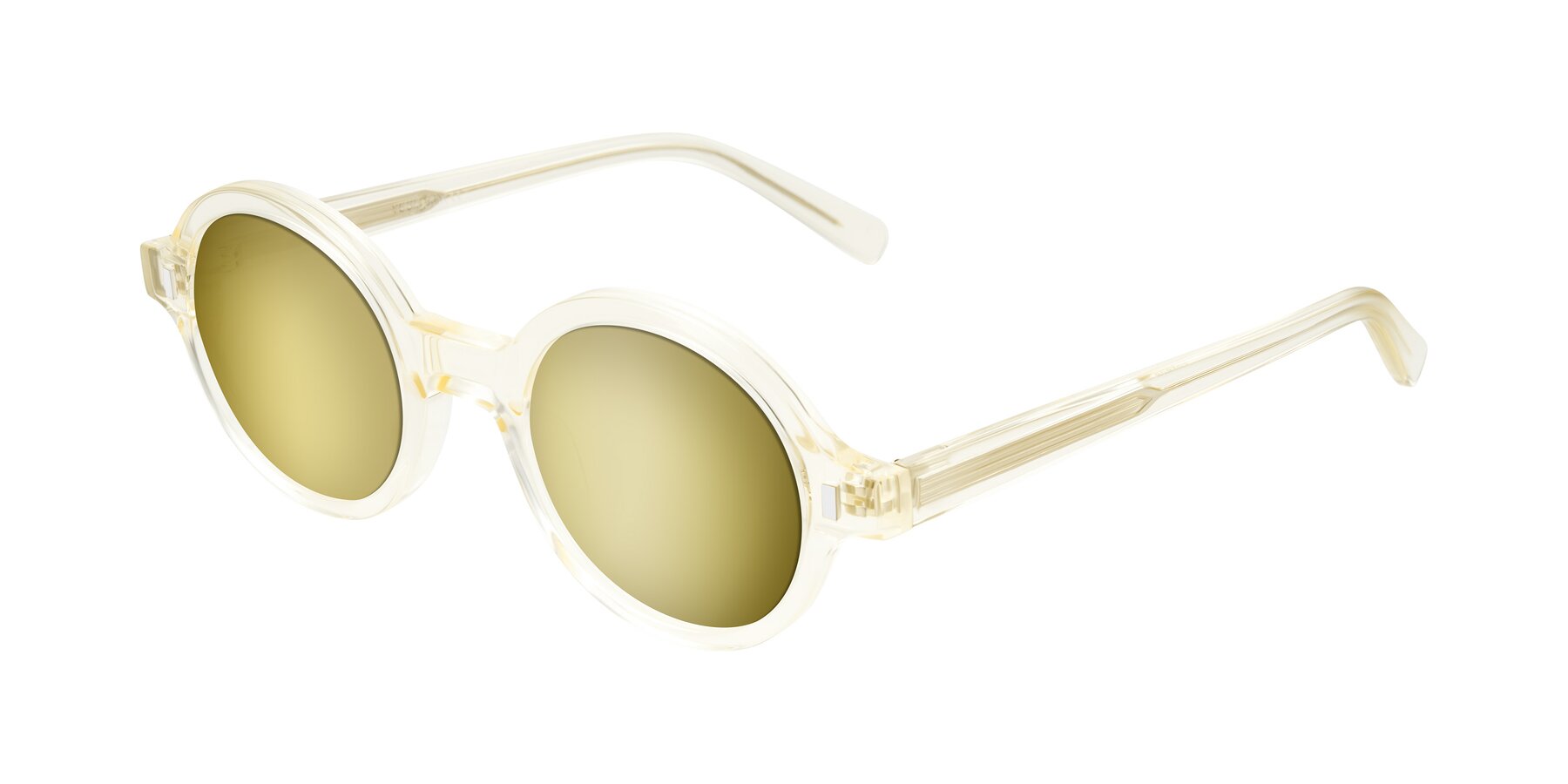 Angle of Lozada in Transparent Yellow with Gold Mirrored Lenses
