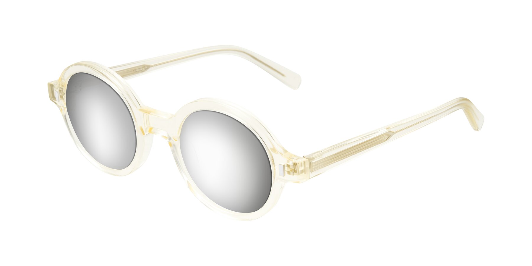 Angle of Lozada in Transparent Yellow with Silver Mirrored Lenses