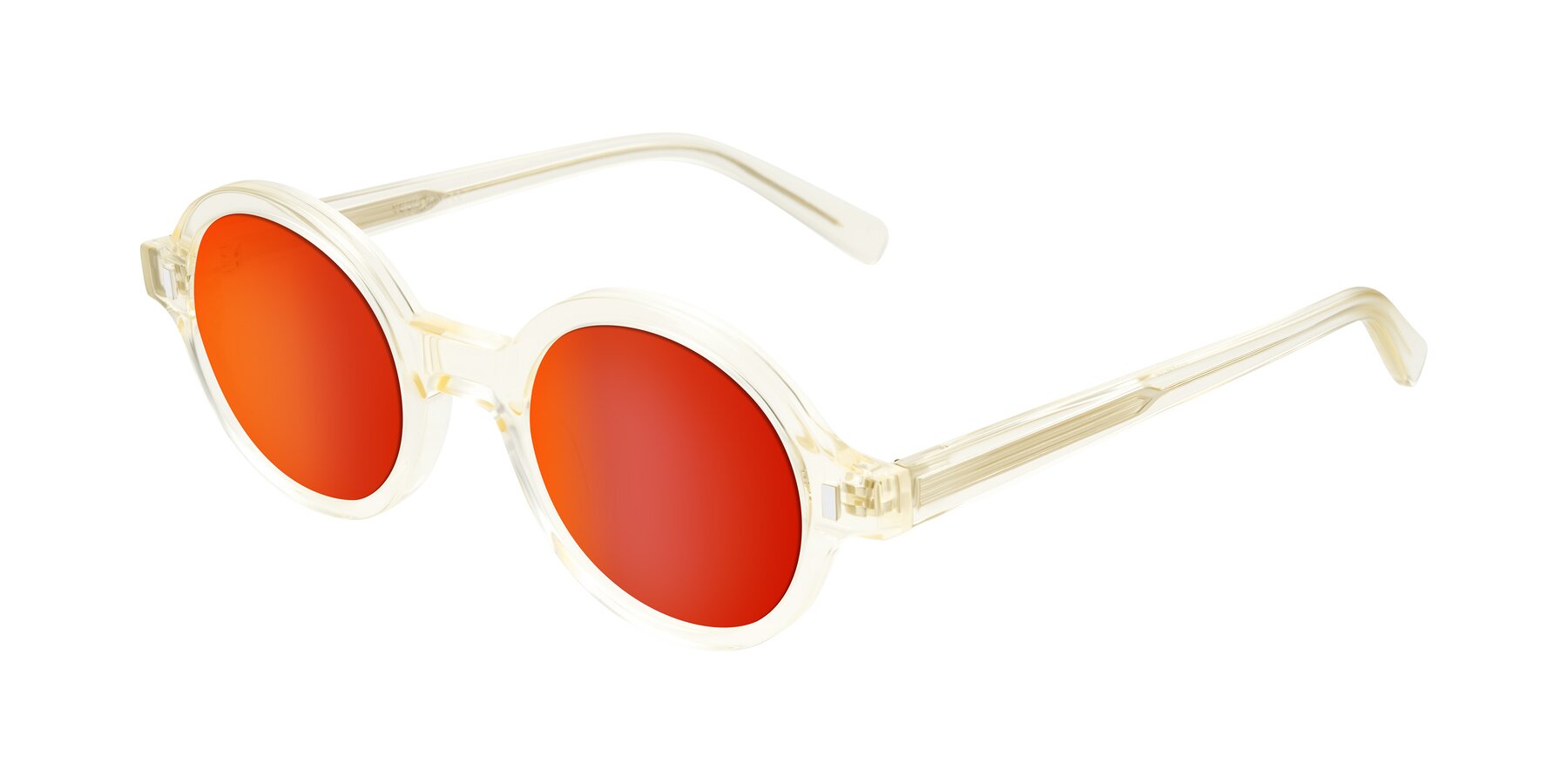Angle of Lozada in Transparent Yellow with Red Gold Mirrored Lenses