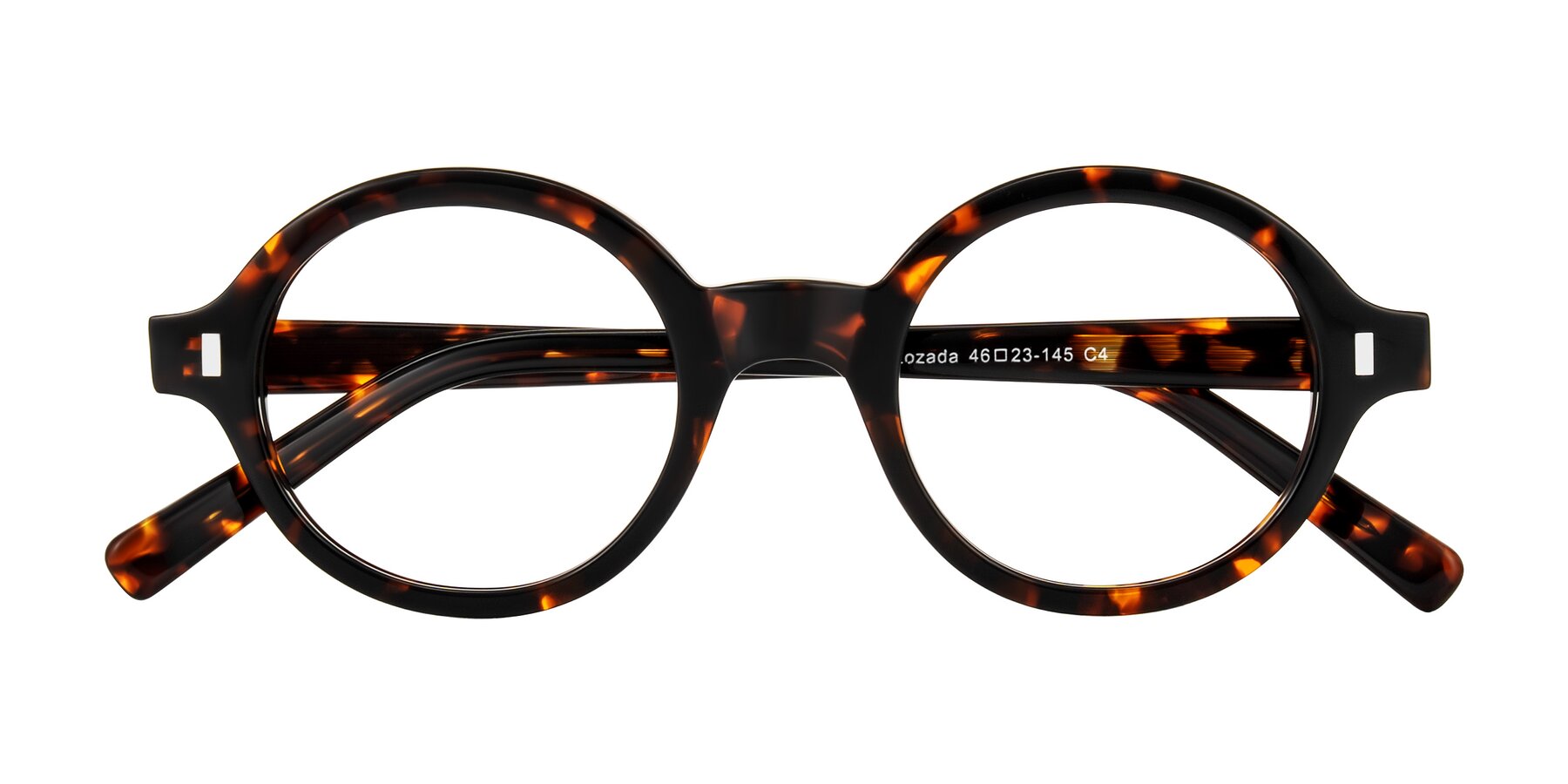 Folded Front of Lozada in Tortoise with Clear Reading Eyeglass Lenses
