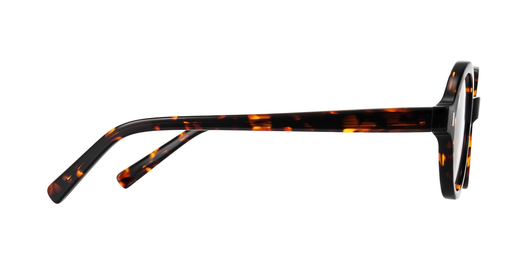 Side of Lozada in Tortoise with Clear Reading Eyeglass Lenses