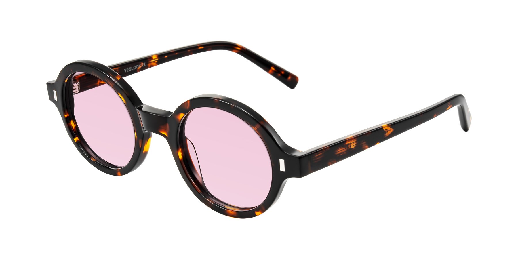 Angle of Lozada in Tortoise with Light Pink Tinted Lenses