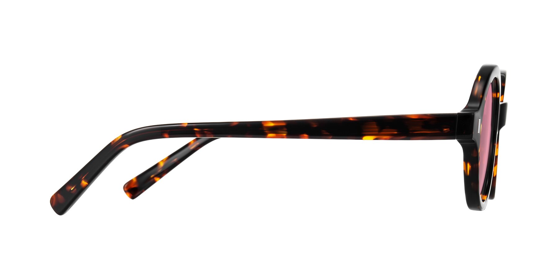 Side of Lozada in Tortoise with Pink Tinted Lenses