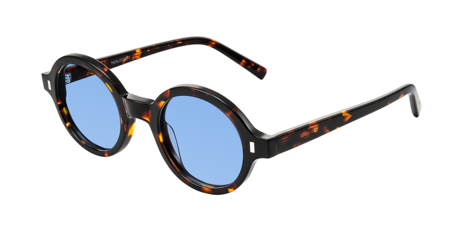 Angle of Lozada in Tortoise with Medium Blue Tinted Lenses