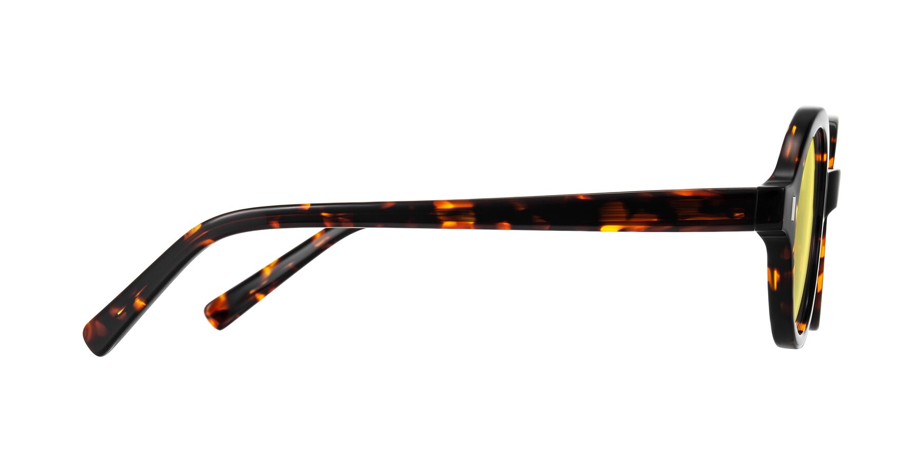 Side of Lozada in Tortoise with Medium Yellow Tinted Lenses