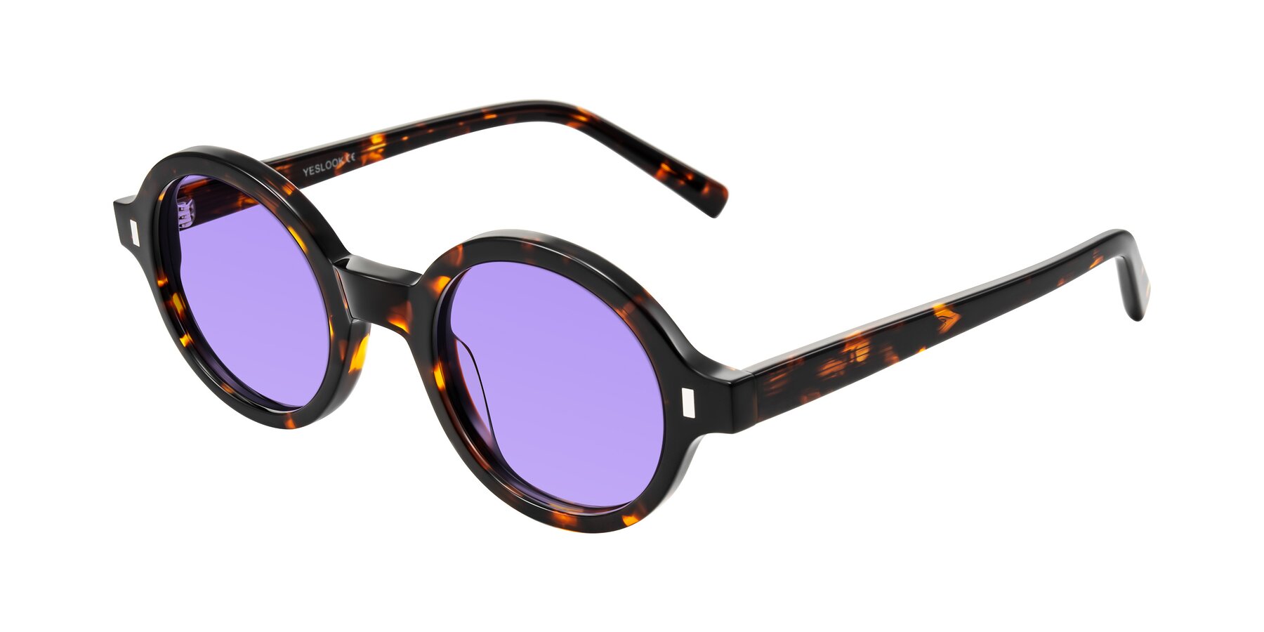 Angle of Lozada in Tortoise with Medium Purple Tinted Lenses