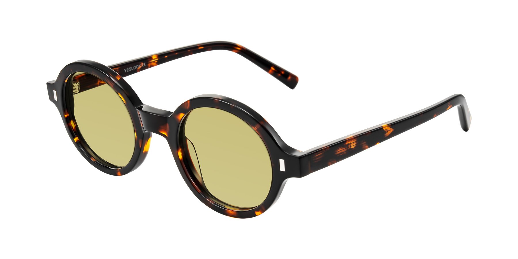 Angle of Lozada in Tortoise with Medium Champagne Tinted Lenses