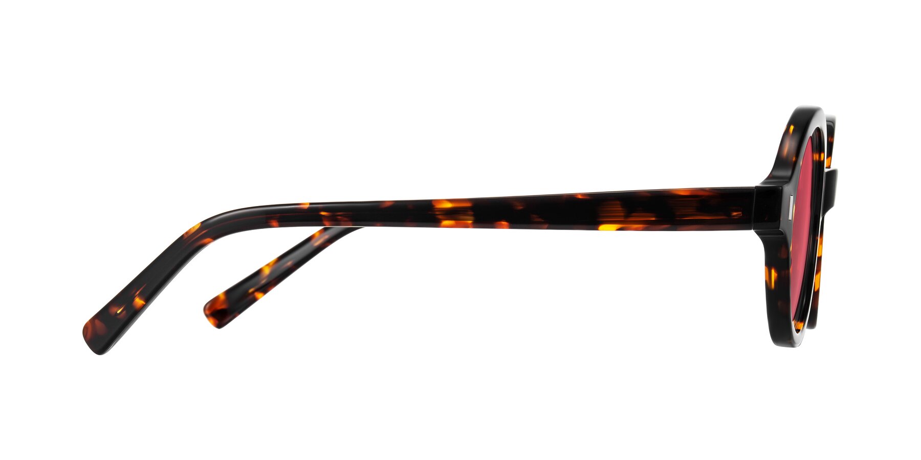 Side of Lozada in Tortoise with Red Tinted Lenses