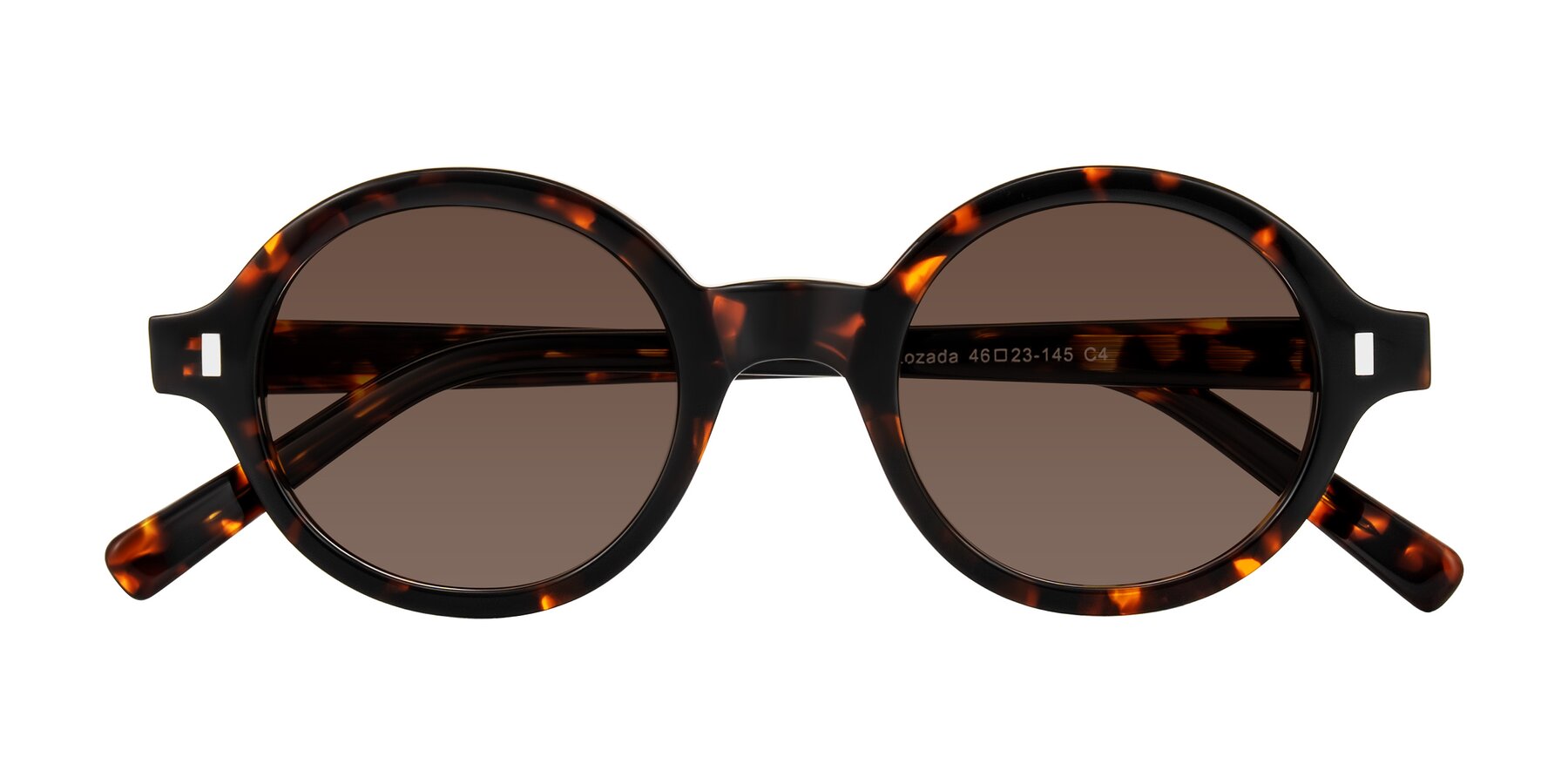 Folded Front of Lozada in Tortoise with Brown Tinted Lenses