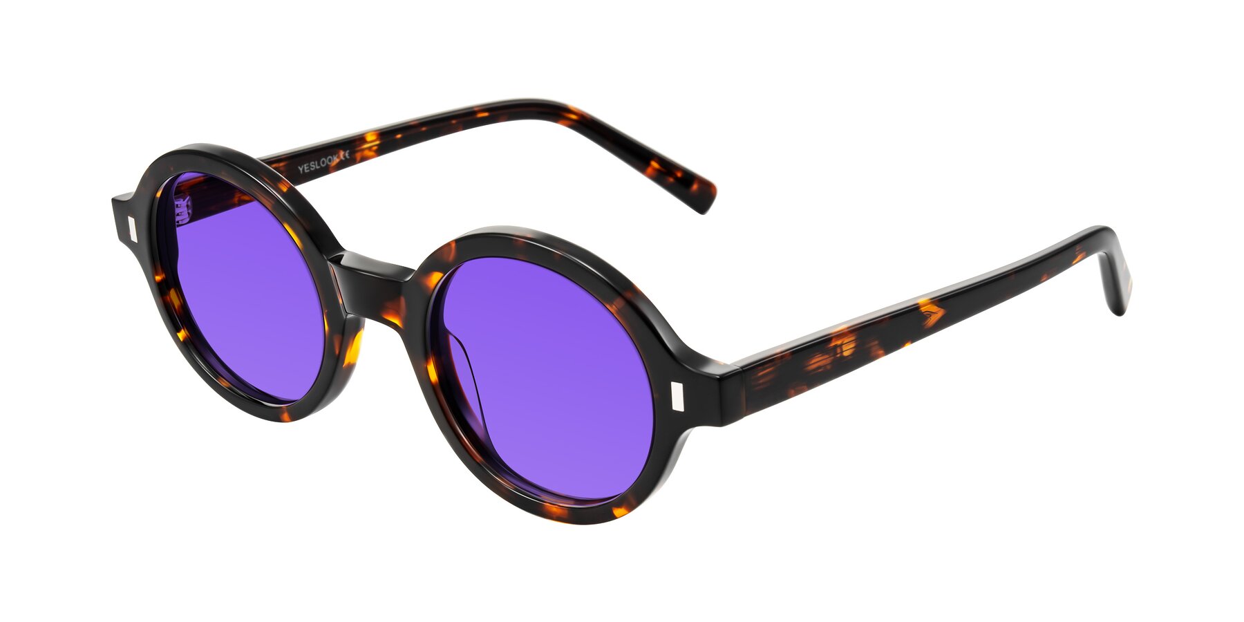Angle of Lozada in Tortoise with Purple Tinted Lenses