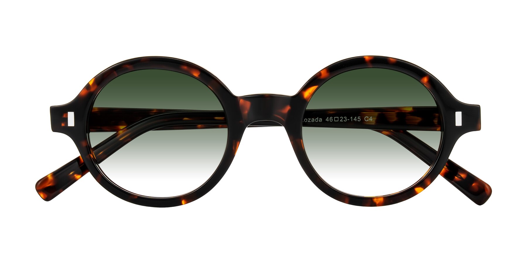 Folded Front of Lozada in Tortoise with Green Gradient Lenses