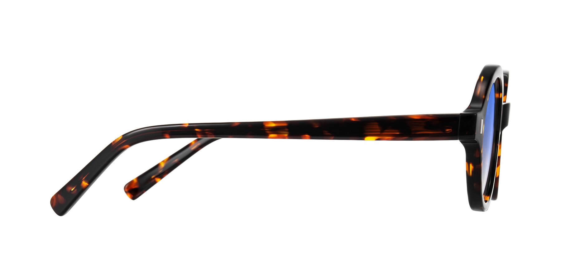 Side of Lozada in Tortoise with Blue Gradient Lenses