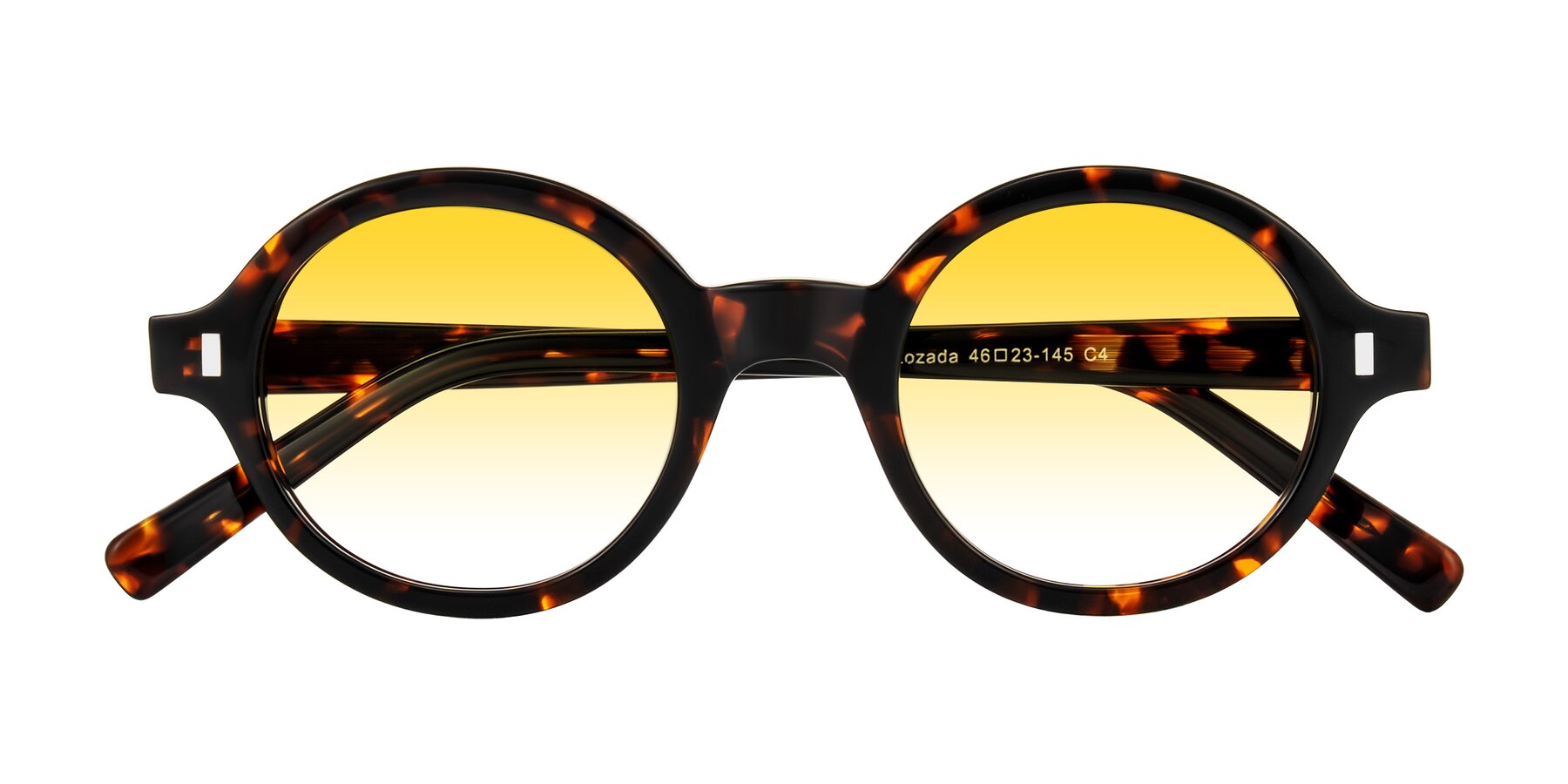 Folded Front of Lozada in Tortoise with Yellow Gradient Lenses
