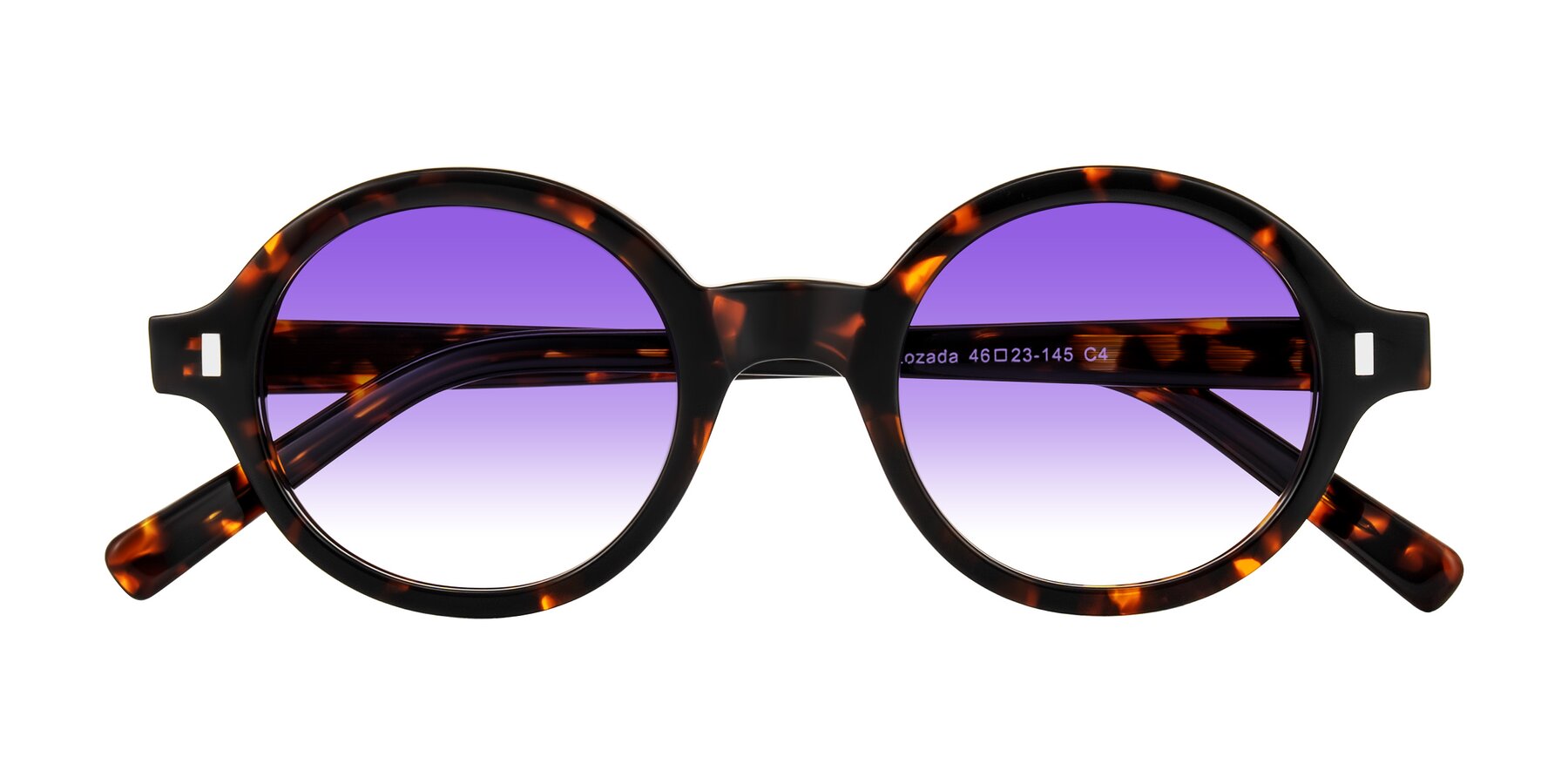 Folded Front of Lozada in Tortoise with Purple Gradient Lenses