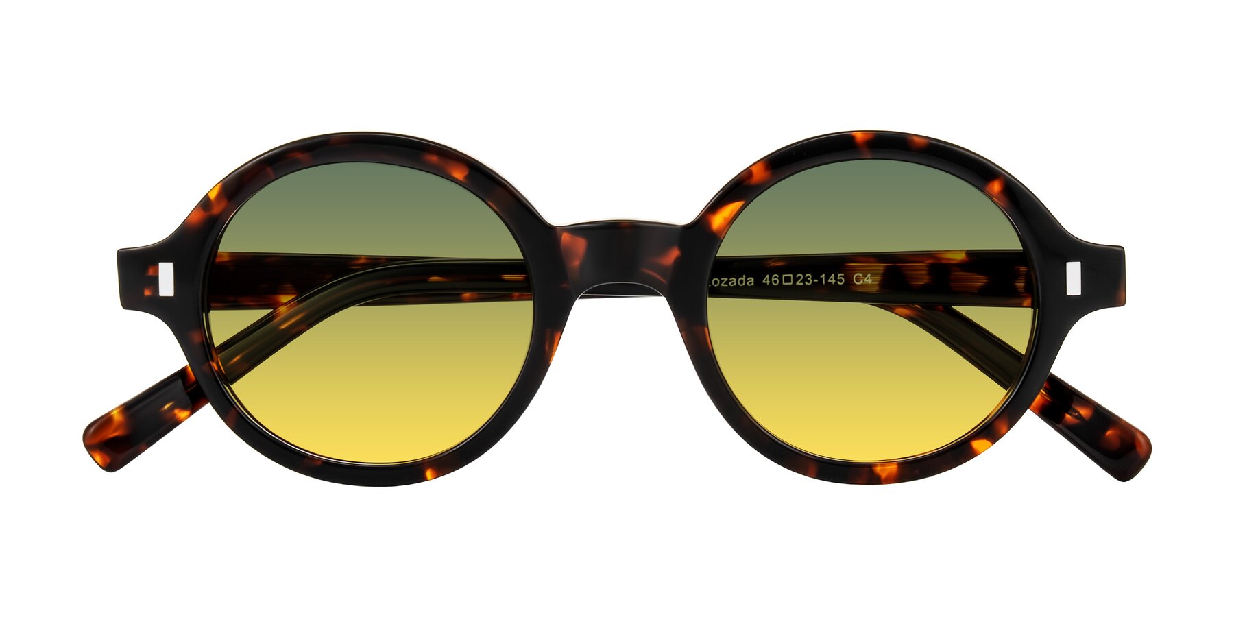 Folded Front of Lozada in Tortoise with Green / Yellow Gradient Lenses