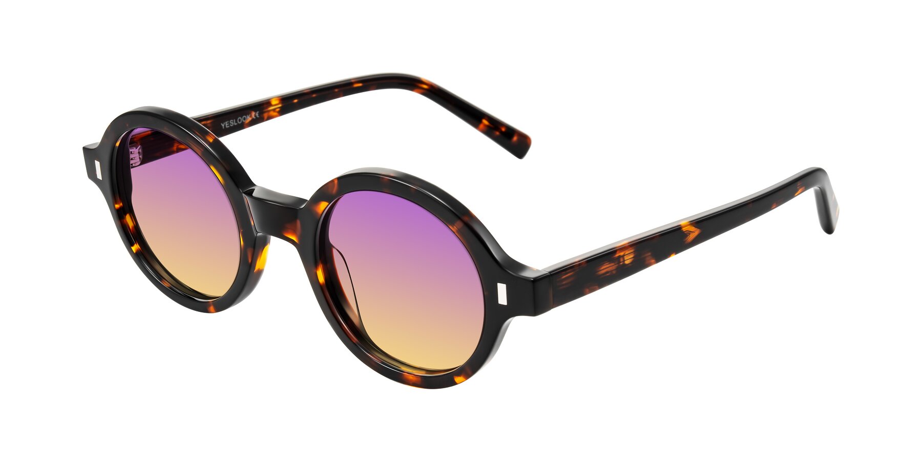 Angle of Lozada in Tortoise with Purple / Yellow Gradient Lenses