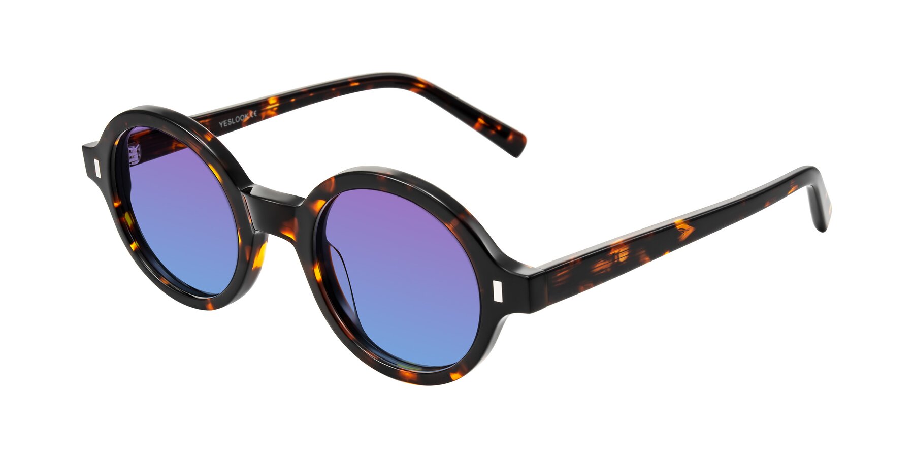 Angle of Lozada in Tortoise with Purple / Blue Gradient Lenses