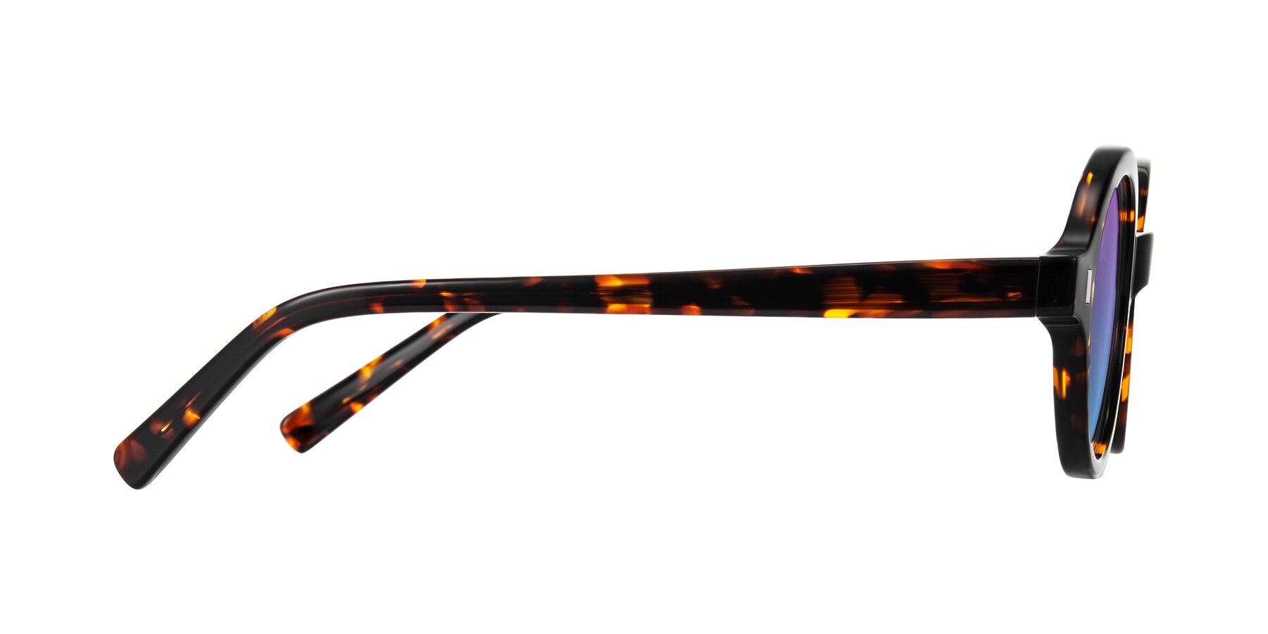 Side of Lozada in Tortoise with Purple / Blue Gradient Lenses