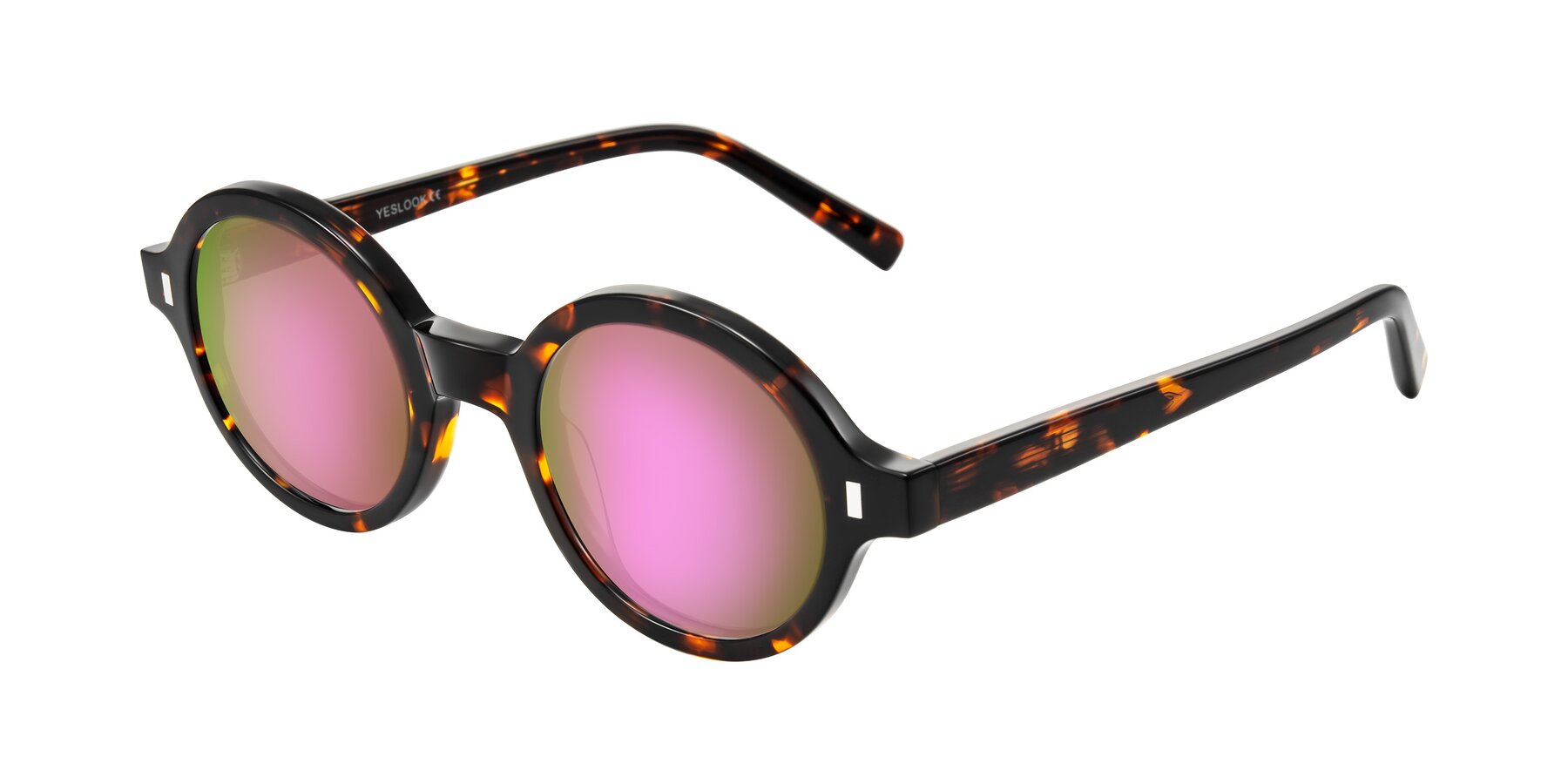 Angle of Lozada in Tortoise with Pink Mirrored Lenses