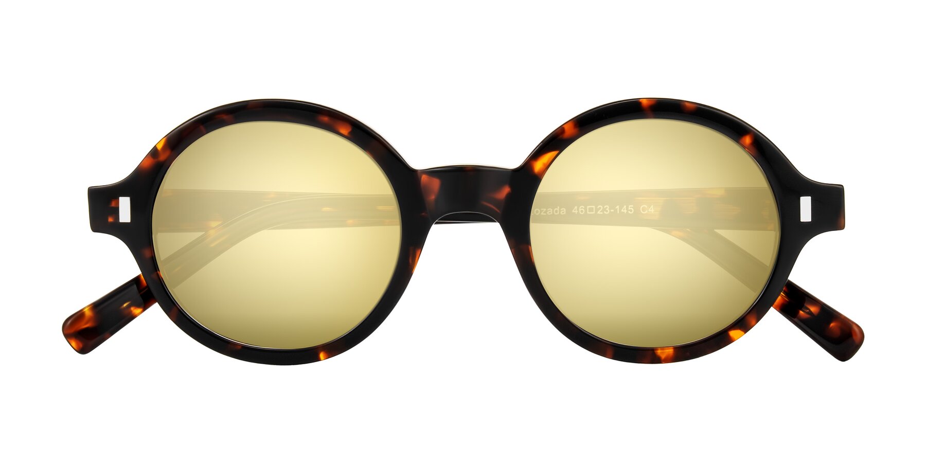 Folded Front of Lozada in Tortoise with Gold Mirrored Lenses