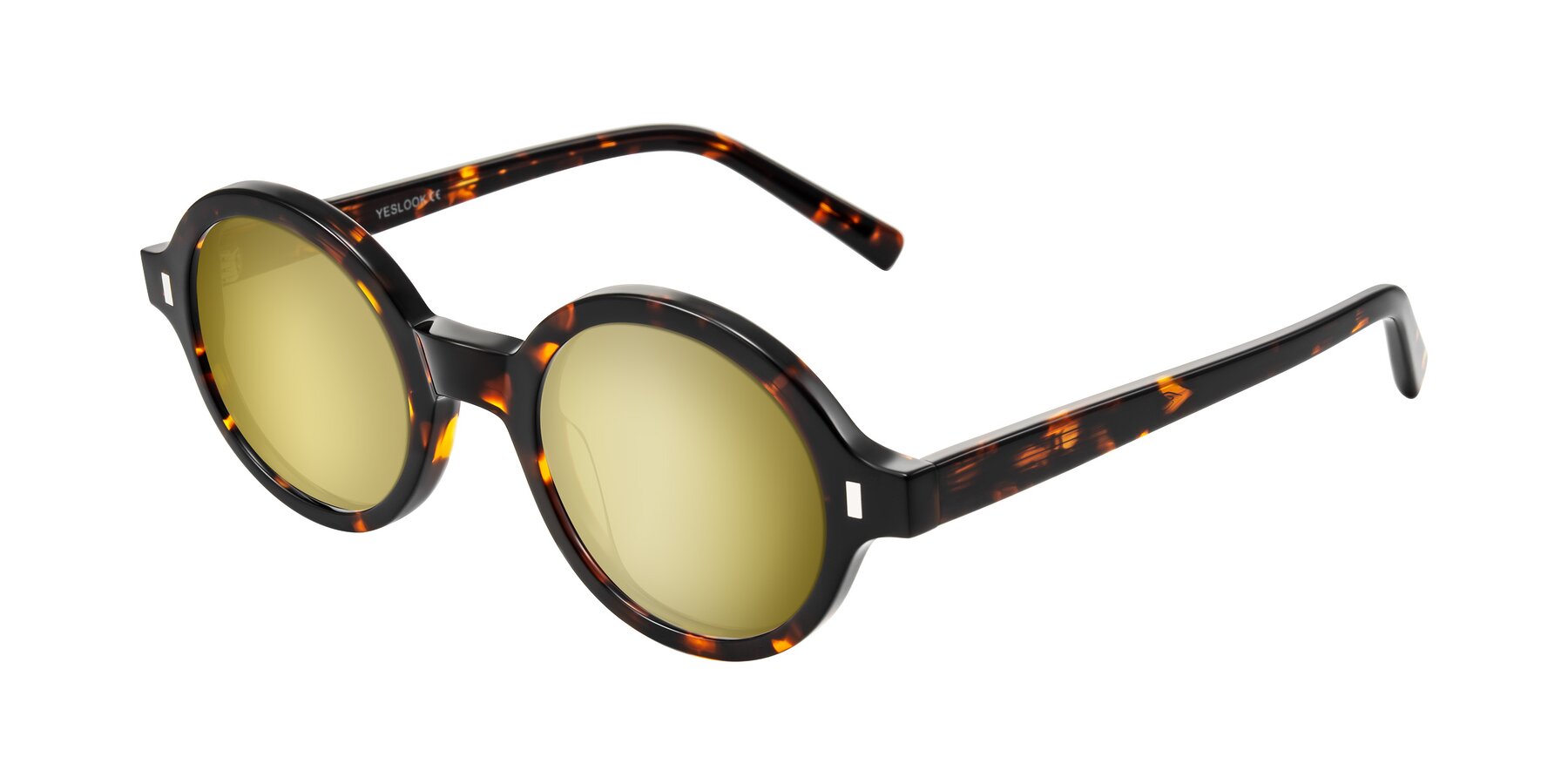 Angle of Lozada in Tortoise with Gold Mirrored Lenses