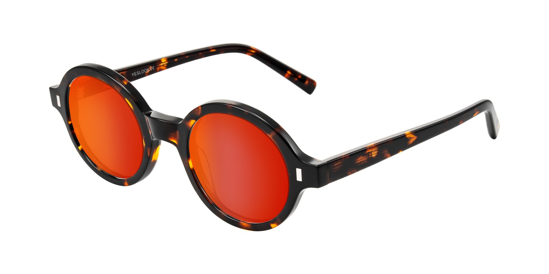 Angle of Lozada in Tortoise with Red Gold Mirrored Lenses