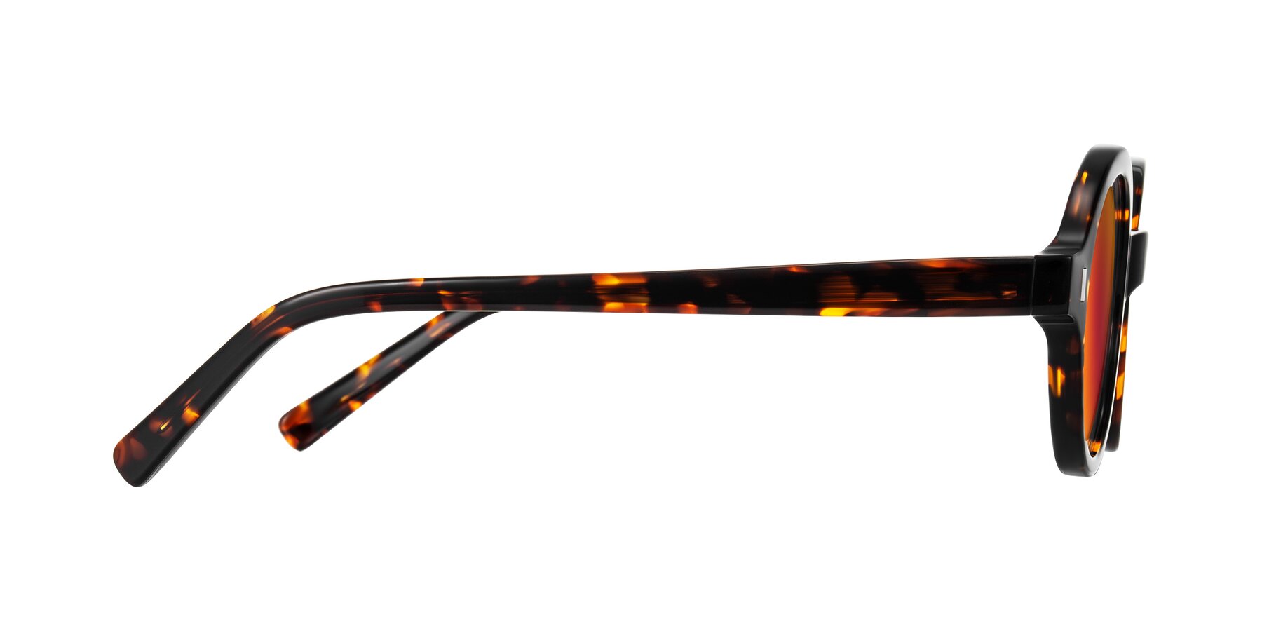 Side of Lozada in Tortoise with Red Gold Mirrored Lenses