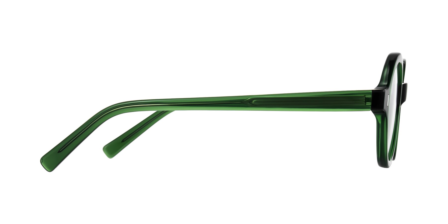 Side of Lozada in Jade Green with Clear Eyeglass Lenses