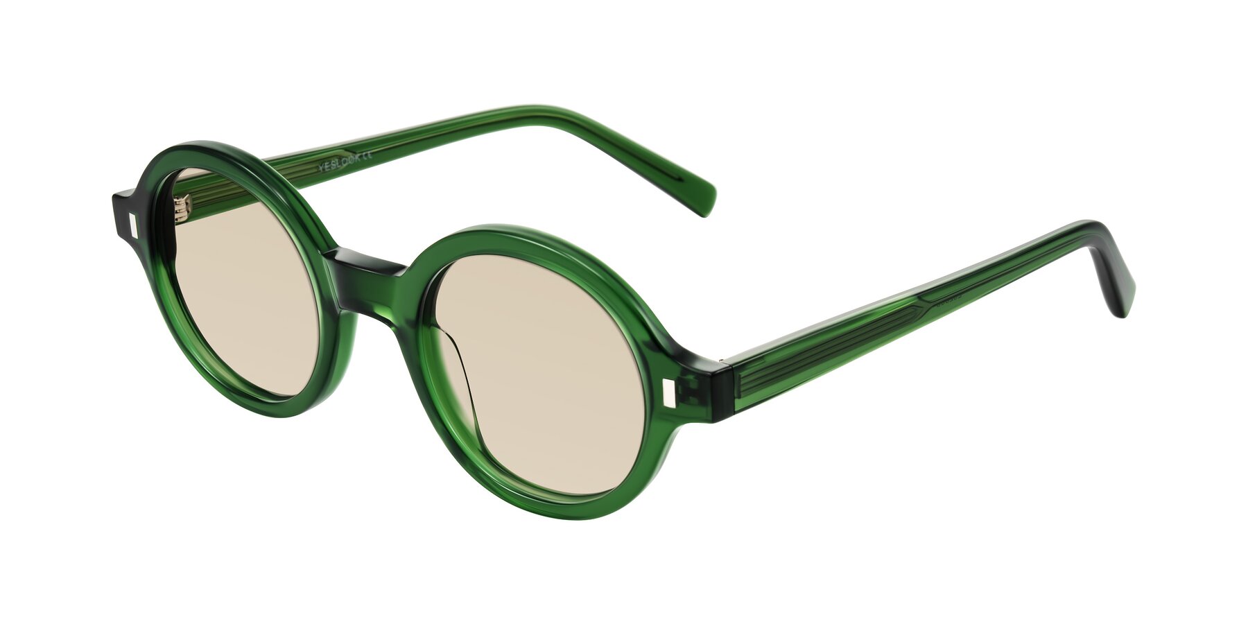 Angle of Lozada in Jade Green with Light Brown Tinted Lenses