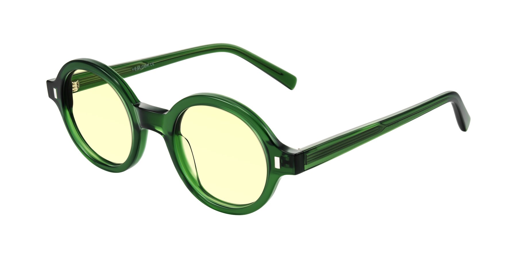 Angle of Lozada in Jade Green with Light Yellow Tinted Lenses